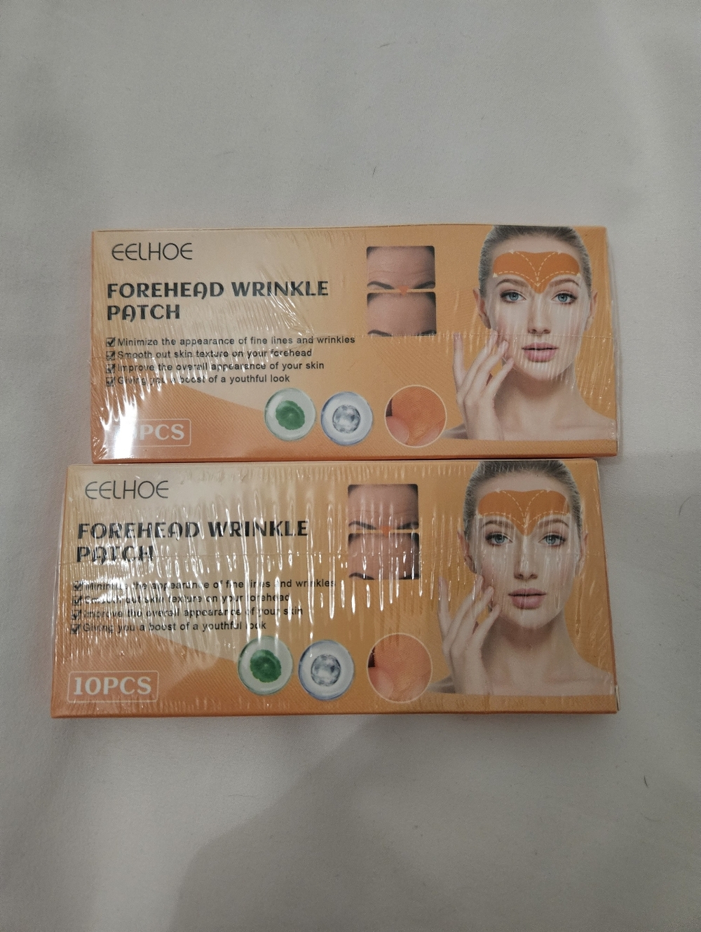 Yellow Forehead Wrinkle Patch - Collagen Firming (10pcs) 2 Packs